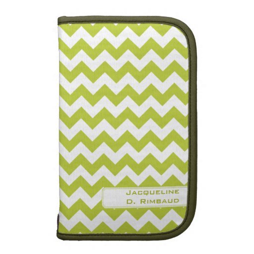 Lime Green Chevron Rickshaw Folio Organizer