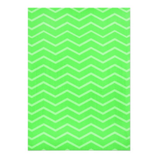 Lime Green Chevron Stripes Wedding Invitations