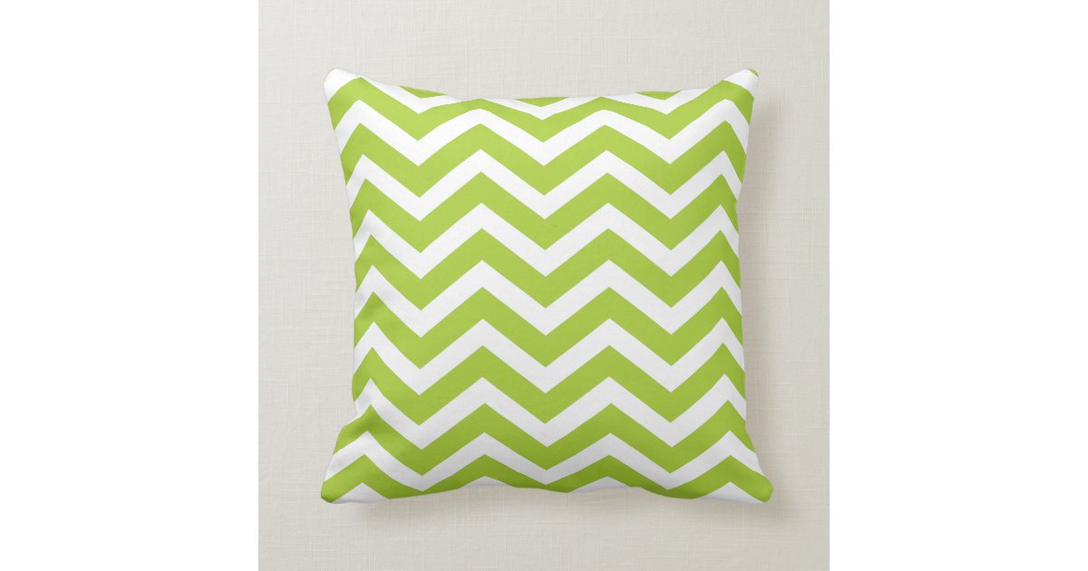 Lime Green Chevron Toss Pillow Zazzle