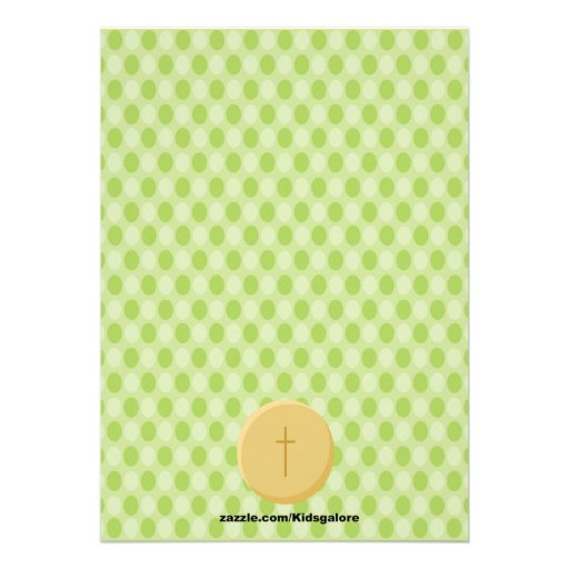 Lime Green Cute First  Communion Boy Invitation