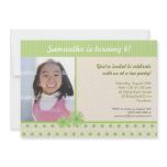 Lime Green Daisy Floral Birthday Invitation