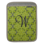 Lime Green Damask Rickshaw iPad Sleeve