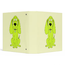 Lime Green Dog. Cute Hound Cartoon. Binders