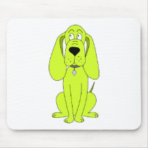Lime Green Dog. Cute Hound Cartoon. Mousepads