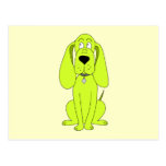 Lime Green Dog. Cute Hound Cartoon. Post Cards