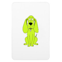 Lime Green Dog. Cute Hound Cartoon. Rectangular Magnet