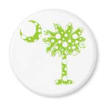 Lime Green Dots Palmetto magnets
