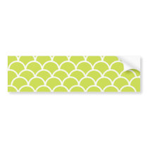 Lime green fish scale pattern bumper sticker
