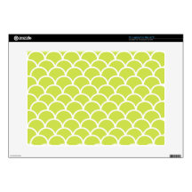 Lime green fish scale pattern laptop decal