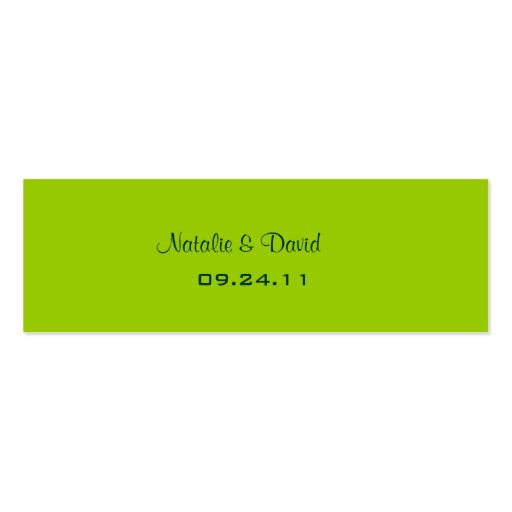 Customizable Lime Green Floral Wedding Gift Tag/Business Card
