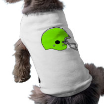 Lime Green Football Helmet Doggie Tee Shirt