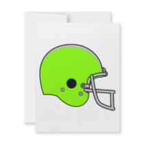 Lime Green Football Helmet Personalized Invite