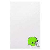 Lime Green Football Helmet Stationery Paper