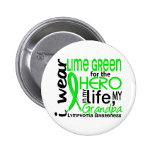Lime Green For Hero 2 Grandpa Lymphoma Pinback Buttons