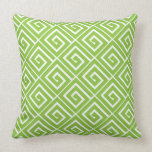 Lime Green Greek Spirals Pillow