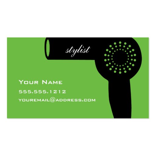 Lime Green Hair Stylist Appointment Biz Card Business Cards (front side)