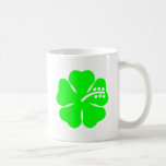 Lime green hibiscus flower coffee mug
