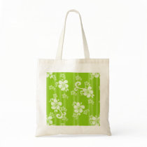 Lime Green Hibiscus Flower print bags