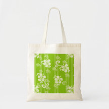 Lime Green Hibiscus Flower print Bags