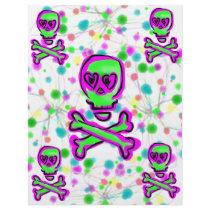 Lime Green Hot pInk Skull Colorful Cosmos flyers