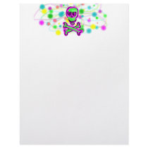 Lime Green Hot pInk Skull Colorful Cosmos letterhead