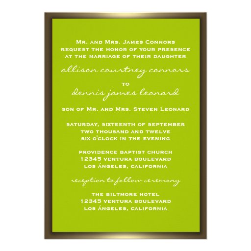 Lime Green - Lavish Camo Wedding Invitations