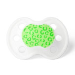 Lime Green Leopard Print Pattern. pacifiers