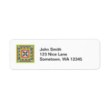 Lime Green Mexican Talavera Tile Custom Return Address Label