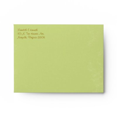 Lime Green Monogram Wedding Invitation A2 Envelope by BridalHeaven