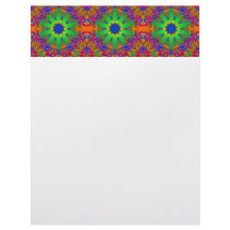 Lime Green Orange and Purple Stars Mandala Letterhead