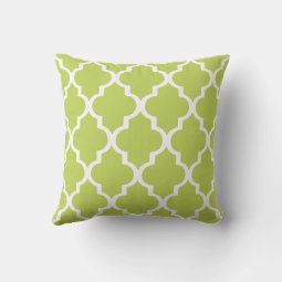 Lime Green Outdoor Pillows Quatrefoil Lattice Zazzle