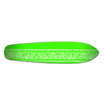 Lime Green Paisley Skateboard Oldschool