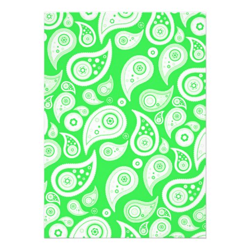 Lime Green Paisley Wedding Invitations