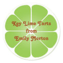 Lime green party favor label seal jar top round sticker