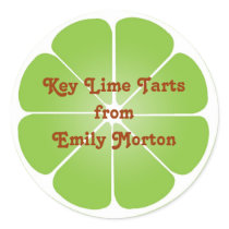 Lime green party favor label seal jar top round stickers