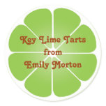 Lime green party favor label seal jar top round stickers