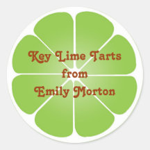 Lime green party favor label seal jar top round stickers