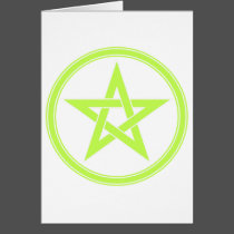 Lime Green Pentacle Pentagram cards
