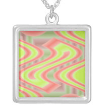 lime green pink abstract jewelry