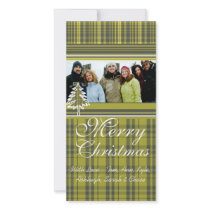 Lime Green Plaid Pine Tree Holiday Family Pictures photo cards by samack Lime Green Plaid Pine Tree Holiday Family Pictures photo cards