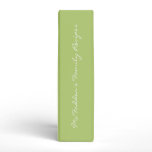 Lime Green Recipe Personalized Name Binder