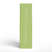 Lime Green Recipe Personalized Name Binder