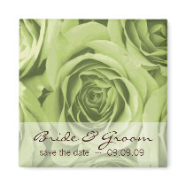 Lime Green Roses Save the Date Fridge Magnet