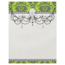 lime green royal damask pattern personalized flyer