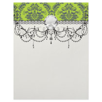 lime green royal damask pattern letterhead design
