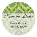 lime green royal damask pattern