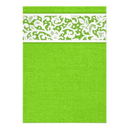 Lime Green Rustic Linen Bridal Shower Invitations
