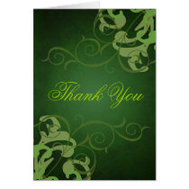 Lime & Green Scroll Thank You Card