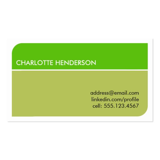 Lime green smart student employment resume card business card template