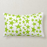 Lime Green Stars theme Pillow Cushion throwpillow